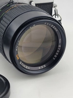 Minolta SRT 101 35mm SLR Film Camera W Venus 1:2.8 F 1 35mm Lens. Untested.