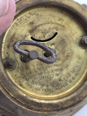 Antique 19th C Jennings Brothers Art Nouveau “Holly” Clock 1891. Spring Broken