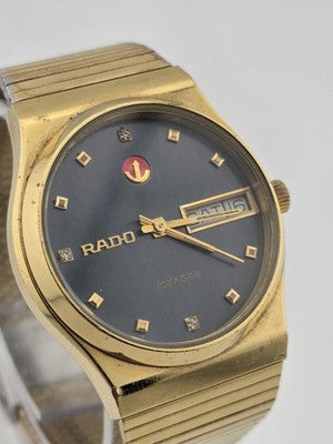 1970 Rado Voyager Automatic Black Dial Day Date Swiss Mens Watch 636.40122 Works