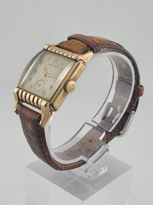 Vintage Classic Mens Deco 1950's 17j BENRUS 10K Gold Filled Dress Watch. Works