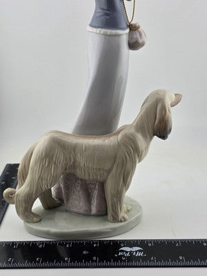 Rare Retired LLADRO 1537 Stepping Out Lady W Dog. Mint Condition. No Chips.