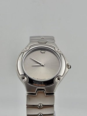 Movado Swiss Quartz 86.A1.816.2 Stainless Steel Museum Dial Men’s Watch. Running
