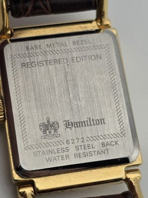 Hamilton Wilshire Registered Edition Mens Quartz Watch Gold Plated New Battery