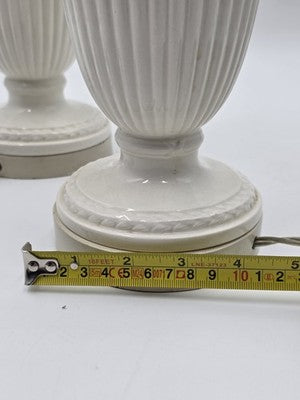 Pair Wedgwood Queensware Jasperware Cream Pink Grapevine Relief Table Lamps 24"