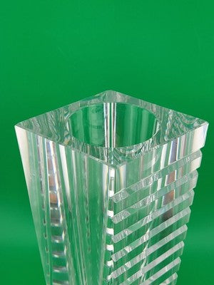 Rare Orrefors Sweden Clear Crystal MODERN FLOWER HORIZON VA Jan Johannson