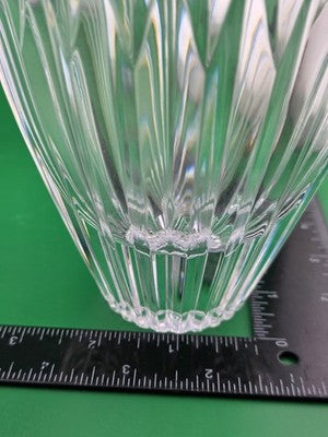 Faberge Monplaisir Crystal Vase Discontinued Laurel Band Diamond Dsgn. Signed 8”