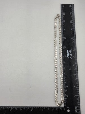 Vintage MO MEX 925 Sterling Silver Figaro Link Chain Necklace 24.5g Italy