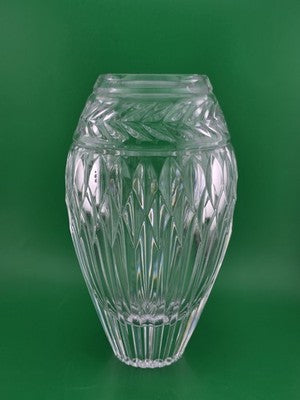 Faberge Monplaisir Crystal Vase Discontinued Laurel Band Diamond Dsgn. Signed 8”