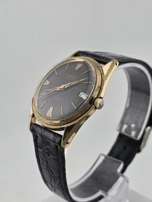 Rare 1960's Pierpont 25 J Automatic Incabloc Swiss Black Dial Men Watch. Works.
