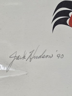 Rare Hand Signed Jack Hudson 1990 Salmon Feast Alaska Native Formline Art Print