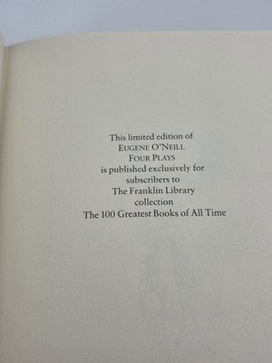 Vintage Eugene O’Neill Four Plays 1978 Franklin Library Leather Hardcover. New.