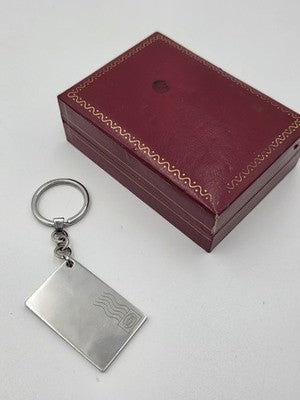 Vintage Cartier Envelope Letter Key Ring Keychain Double C Logo Made Italy w Box