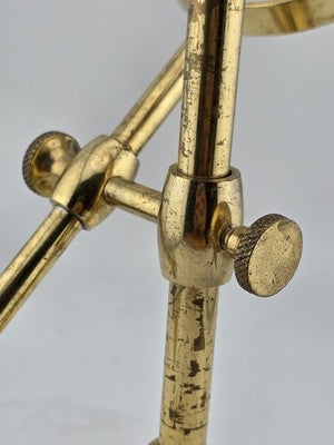Antique C 1920's Solid Brass Desk Top Magnifying Glass Three Way Adjustable.