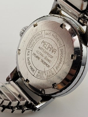 Vintage Medana 500 Xtensa Wrist Watch With Band 33mm. Working Cond.