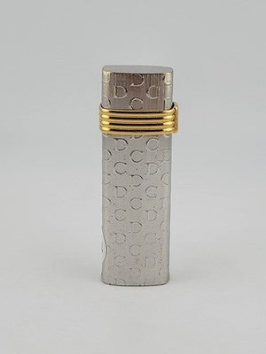 Vintage Christian Dior Lighter Swiss Made CD Logo Silver and Gold Plated. Works.