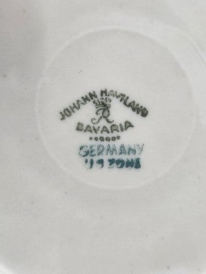 Antique Johann Haviland Bavaria Germany U.S. Zone Floral Teacup Saucer Set 24 Pc