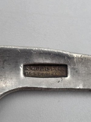 Antique K.W. Driskell Sterling Silver 10K Solid Gold Overlay Belt Buckle & Slide
