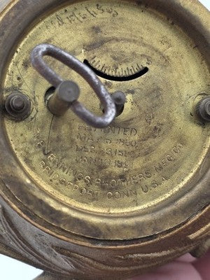 Antique 19th C Jennings Brothers Art Nouveau “Holly” Clock 1891. Spring Broken
