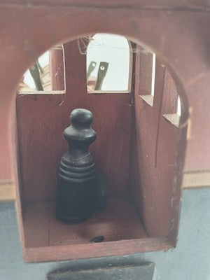 Rare Heavy Vintage Handmade Wooden & Cast Iron Steam Train 24" X 14" X 6"