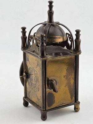 Vintage Smiths Miniature Brass Lantern Clock Wind-Up Made in Great Britain. Read