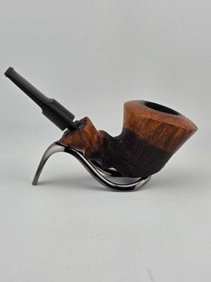 Vintage Ben Wade Spiral Partially Sandblasted Bent Dublin Tobacco Pipe. Denmark.