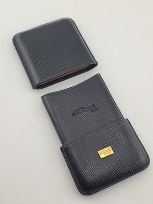 Rare Vintage S.T. Dupont Paris Black Leather Cigarette Case Made in Spain