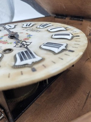 Antique 19th C Mother Of Pearl French E Chery Chateaumeillant Clock. Works. Read