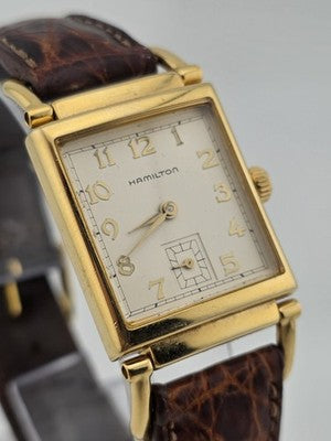 Hamilton Wilshire Registered Edition Mens Quartz Watch Gold Plated New Battery