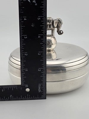 Rare OOAK Jean Boggio Figural Elephant Silver Lidded Trinket Box Surealist Decor