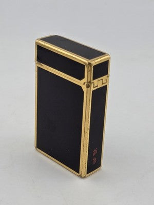 Vtg Authentic St Dupont Laque De Chine France Gold Plated Ligne 1 Lighter. Works