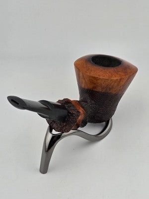 Vintage Ben Wade Spiral Partially Sandblasted Bent Dublin Tobacco Pipe. Denmark.
