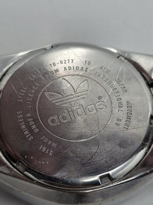 Rare Vtg Adidas 10-0277 Bullhead Chronograph Orange Dial 43mm Japan Quartz Works
