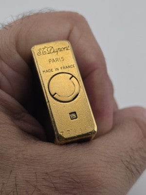 Vtg Authentic St Dupont Laque De Chine France Gold Plated Ligne 1 Lighter. Works