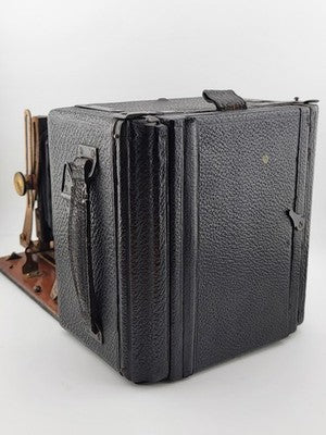 Antique F.H. Sanderson Wooden Hand Camera. Bausch & Lomb Black Bellows. Untested
