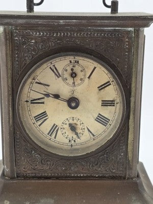 Antique JUNGHANS Germany Carriage Mantle Clock Musical Alarm Clock Music Works