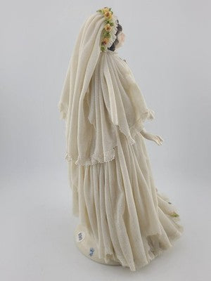 Antique Victorian 1920's Dresden German Porcelain Bride Figurine. Loss To Lace.