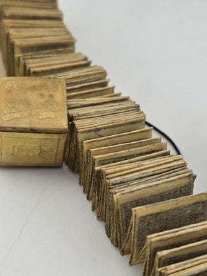 Antique Miniature Islamic Quran Istanbul Folding Manuscript In Case Arabic 40 Ft