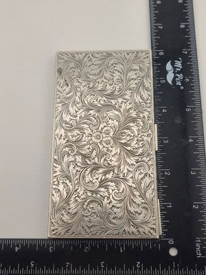 Amazing Antique European 800 Silver Cigarette Case Deep Hand Engraving 203 g.