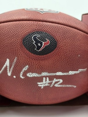 Nico Collins NFL Authenticated Signed Wilson Duke Texans Football NFL Hologram