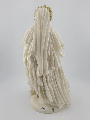 Antique Victorian 1920's Dresden German Porcelain Bride Figurine. Loss To Lace.