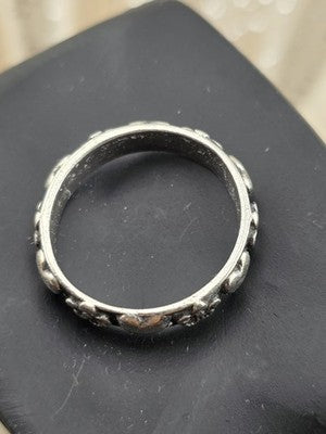 Vintage James Avery Retired Sterling Silver Hearts & Flowers Ring Size 7.