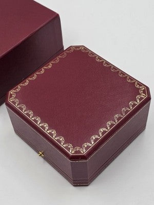 Vintage Watch Box Cartier Original Luxury Empty France Square Red Collectibles
