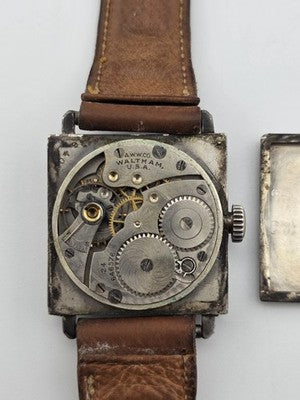 Antique 1930 Waltham 24 Jewel Sterling Silver Fahys Art Deco Wristwatch. Read.