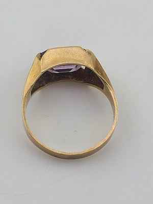 Vintage Mens 10k Solid Gold Masonic With Ruby Ring Size 9 Weight 4.3 Grams