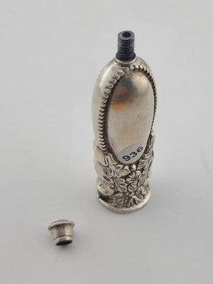 Rare Antique 19th C Victorian Ornate Repousse Sterling Silver Scent Snuff Bottle