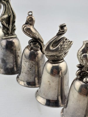 Vintage Complete Set of 12 Reed & Barton's 12 Days of Christmas Silver Bells.