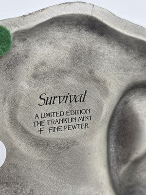 Polland Franklin Mint Pewter Horse Mare Wolves Coyotes Wildlife Animals Figurine