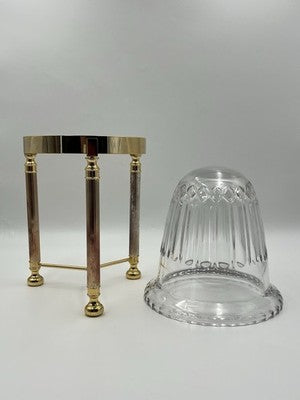 Design Guild Crystal Champagne Chiller Vertical Cut with Stand Brass Barware