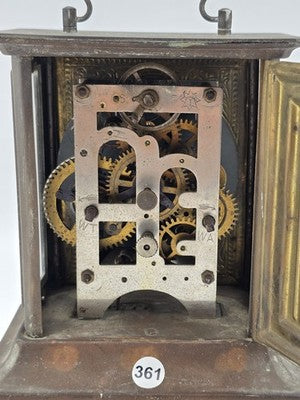 Antique JUNGHANS Germany Carriage Mantle Clock Musical Alarm Clock Music Works
