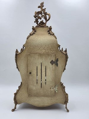 Rare 22" Vintage Rococo Boulle Mantel Clock Franz Hermle German Movement Works
